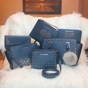 7PCS Michael Kors Navy Blue Love Studded Set